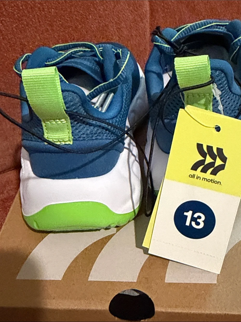 all in motion Blue Sneakers with Lime Accents
